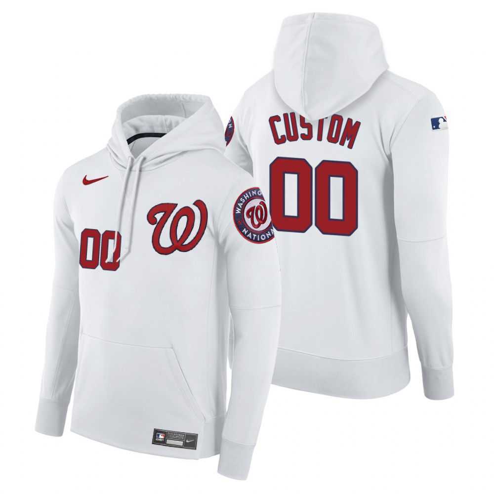 Men Washington Nationals 00 Custom white home hoodie 2021 MLB Nike Jerseys